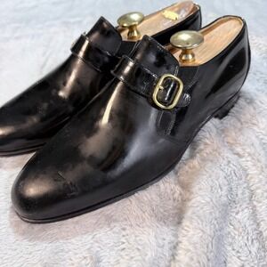 Collezione DiCarlo Black Patent Leather Monk Strap Shoes‎ Made in Italy Size 8